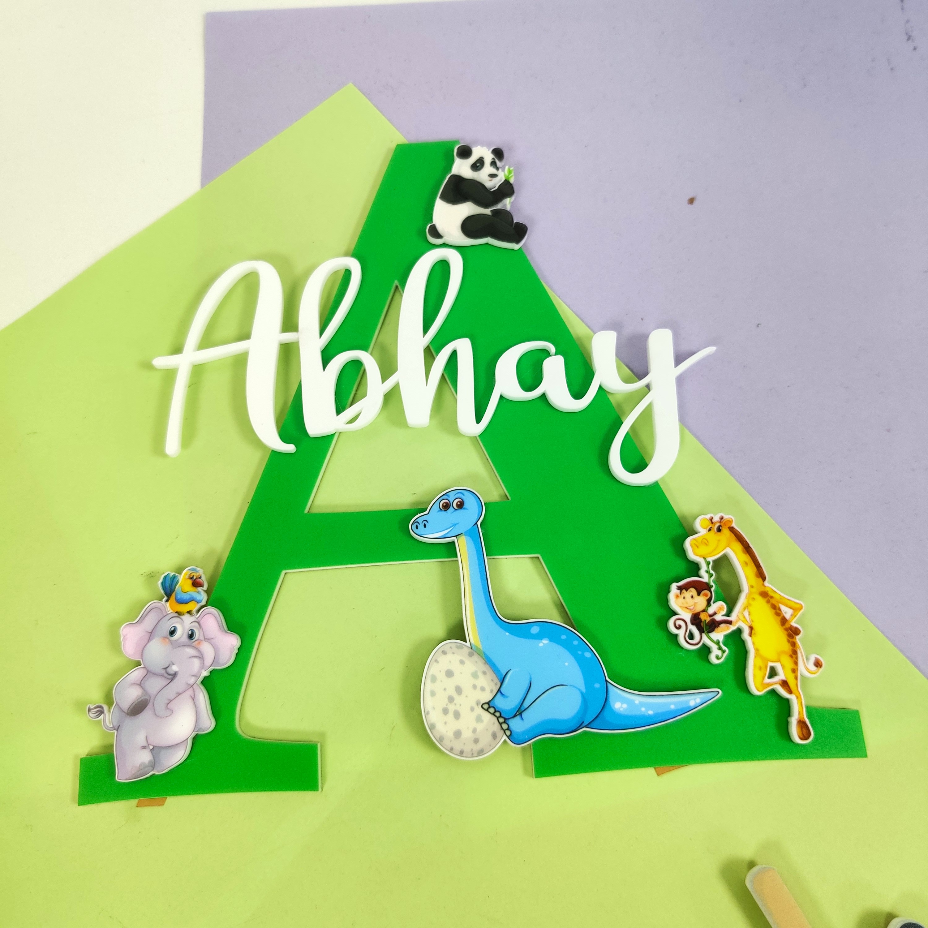 Personalised Kids Name Plate - Animal Theme(25cm)